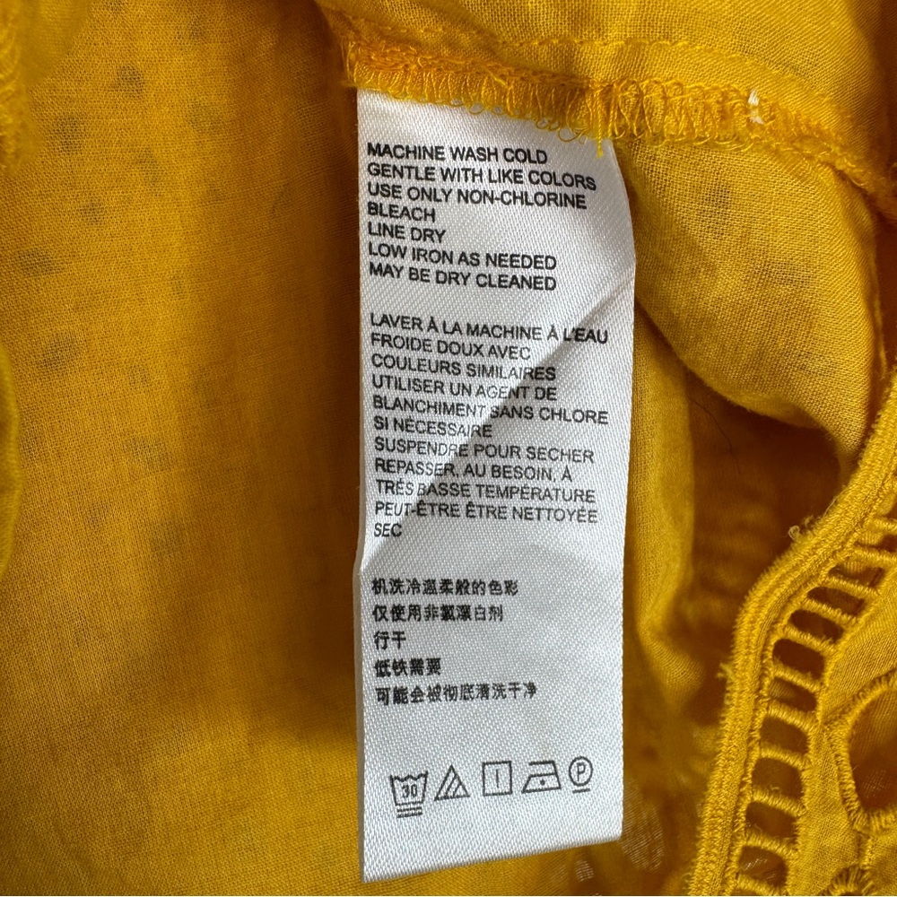 ANTHROPOLOGIE / MAEVE Tilly Eyelet Blouse - Marigold Yellow - Sz 0 - Picture 11 of 12